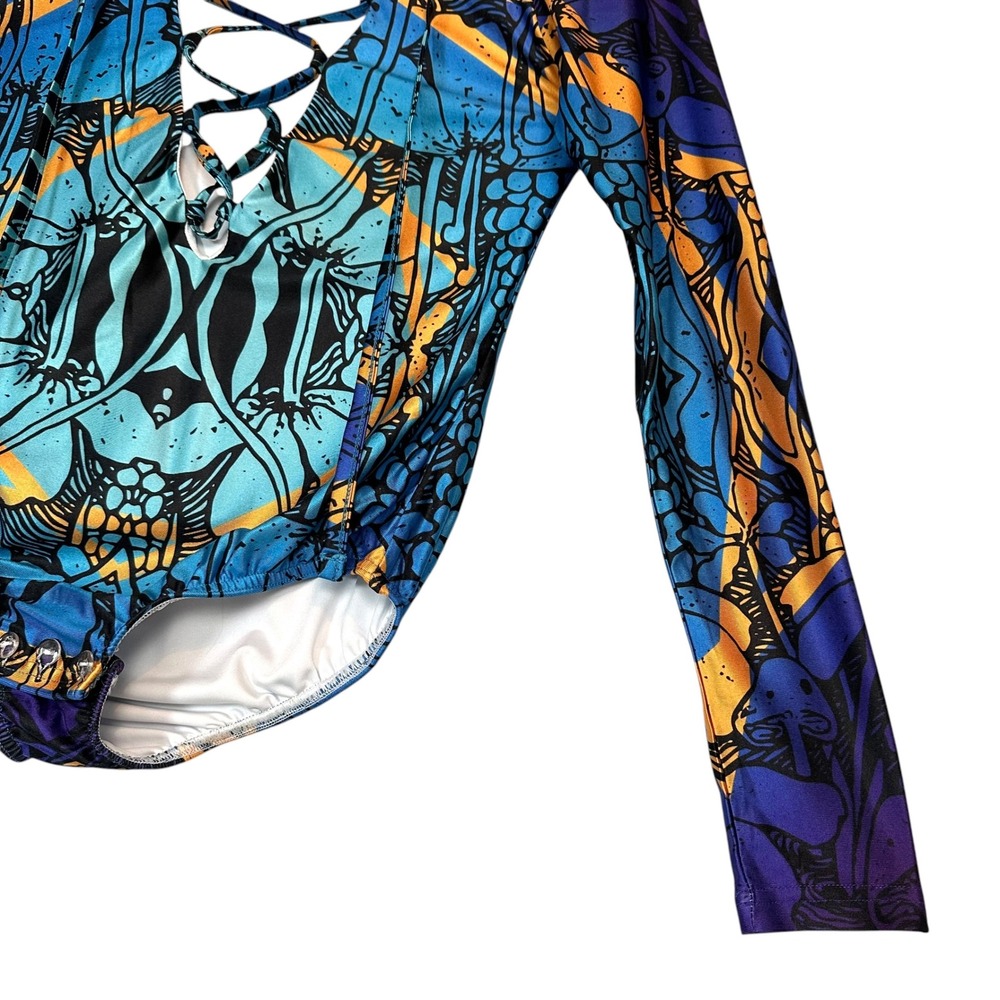 Festi Drops Kooz Bodysuit Artist Series Braided Long Sleeve XS Rave Festival‎ - Picture 4 of 15